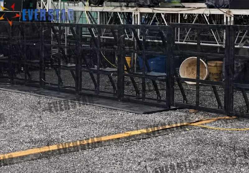 Crowd Barrier with Bottom Cable Pass-Through