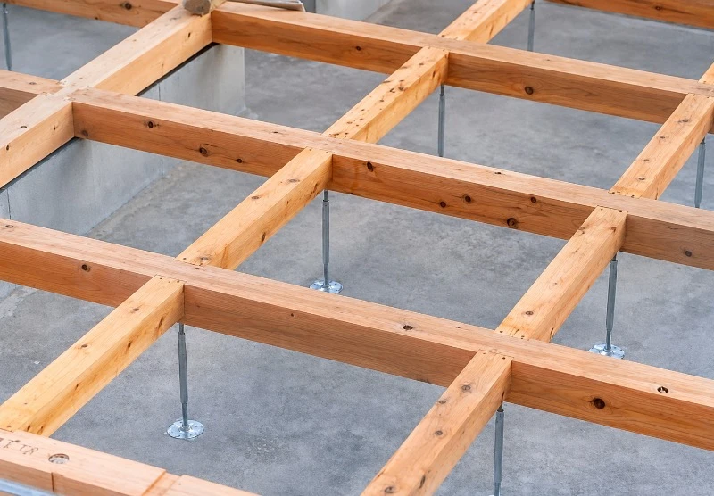 Adjustable Steel Supports for Timber Floor Framing