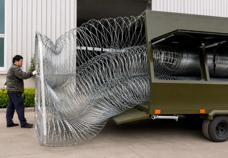 Barbed wire car